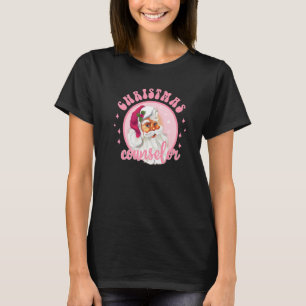 T-shirt Pink Santa Claus Conseiller Vintage Pink Noël
