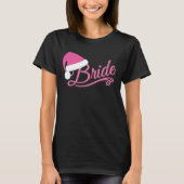 T-shirt Pink Santa Hat Bride noir (Devant)