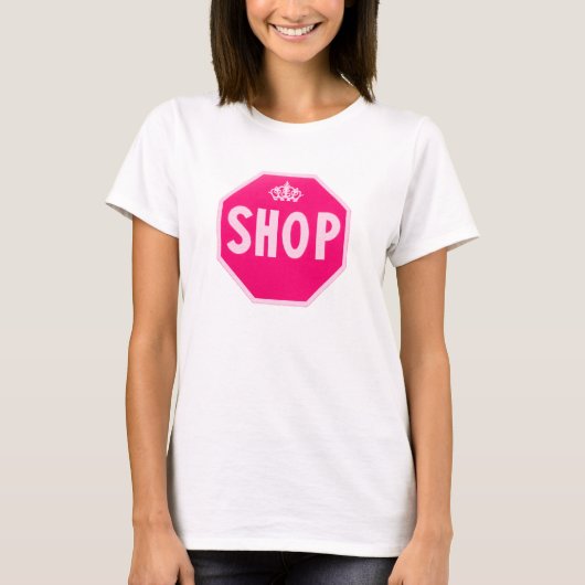 T-shirt Pink Shop Queen (Devant)