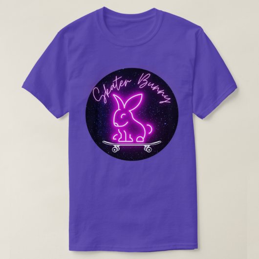 T-shirt Pink Skater Bunny on Skateboard (Design devant)