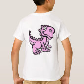 T-shirt Pink T Rex Dinosaur Nom personnalisé (Dos)