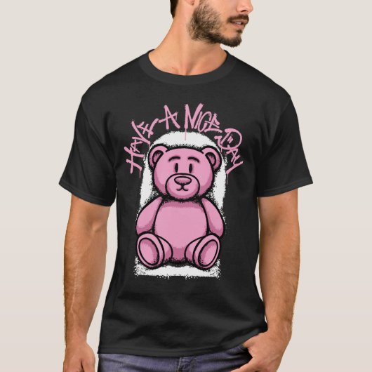 T-shirt Pink Teddy Bear streetwear (Devant)