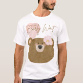 T-shirt Pink Teddy Nous Pouvons Attendre Un Baby shower Fi (Devant)