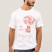 T-shirt Pink Teddy Ours Oh Fille Balloon Papa À Être (Devant)