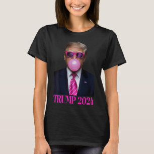 T-shirt Pink Trumpbulble Gum 2024 Vote Président Funny Cut