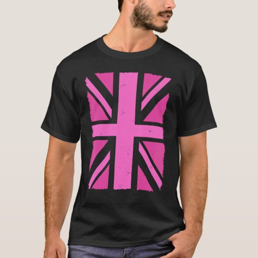 T-shirt Pink Union Jack Queen's Platinum Jubilee Uk Britis (Devant)
