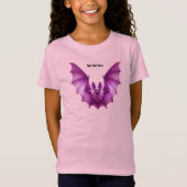 T-Shirt Pink vif Halloween Éffrayant Fun Bat (Devant)