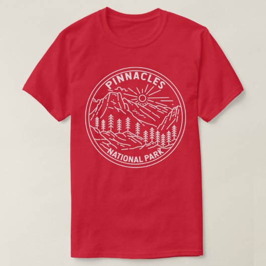 T-shirt Pinnacles National Park California Monoline (Design devant)