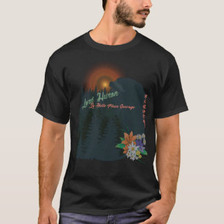 T-shirt Pins Montagnes Et Fleurs