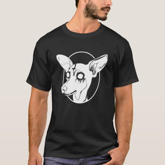 T-shirt Pinscher Miniature Métal Noir Pastel Goth And Dea (Devant)