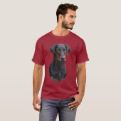 T-shirt Pinscher noir à oreilles naturel de dobermann (Devant entier)