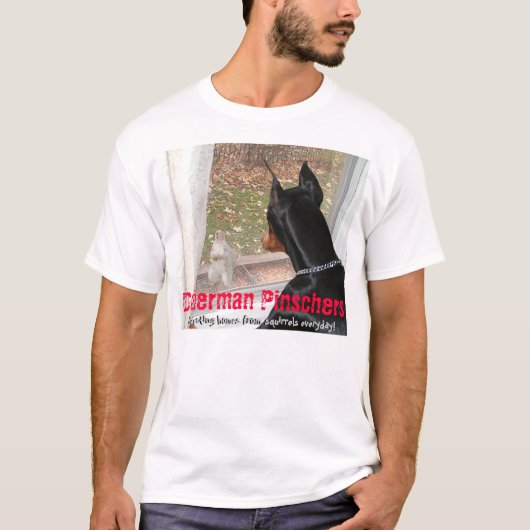 T-shirt Pinschers de dobermann protégeant des maisons (Devant)