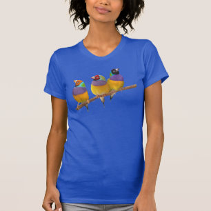 T-shirt Pinsons colorés de Gouldian aux pastels