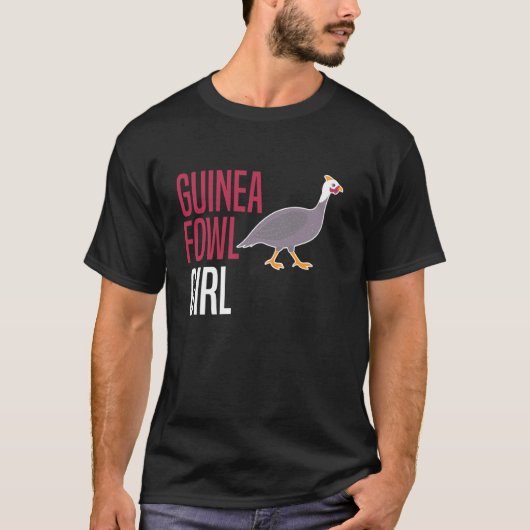 T-shirt Pintade Poulet Fille Oiseau (Devant)