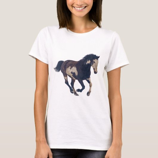 T-shirt Pinto American Paint Horse Wild Galloping (Devant)