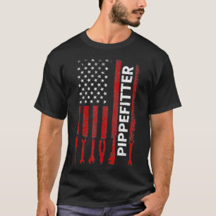 T-shirt pipefitter Drapeau américain 