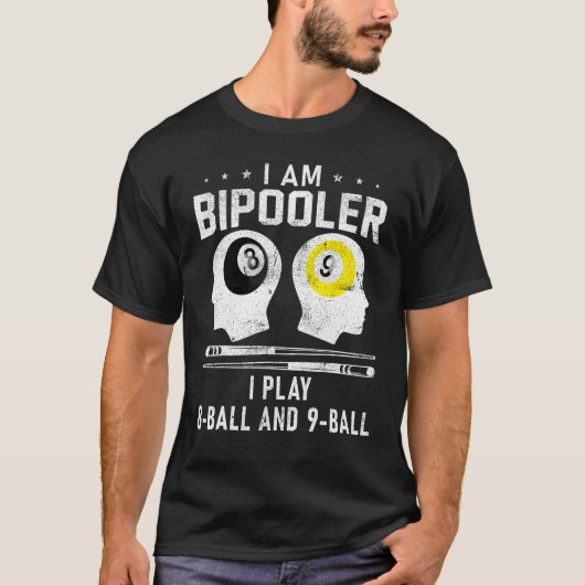 T-shirt Pipooler Pool Player Pool Cool Billiards 8 and 9 B (Devant)
