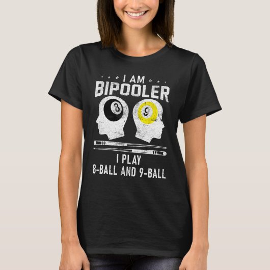T-shirt Pipooler Pool Player Pool Cool Billiards 8 and 9 B (Devant)
