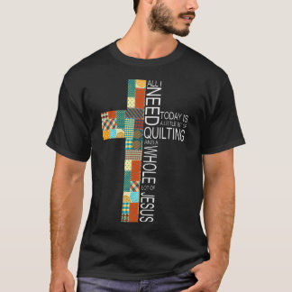 T-shirt Piquage Beaucoup De Jésus Croix Piqueuse Tricot