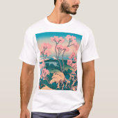 T-shirt Pique-nique de printemps sous les fleurs des ceris (Devant)