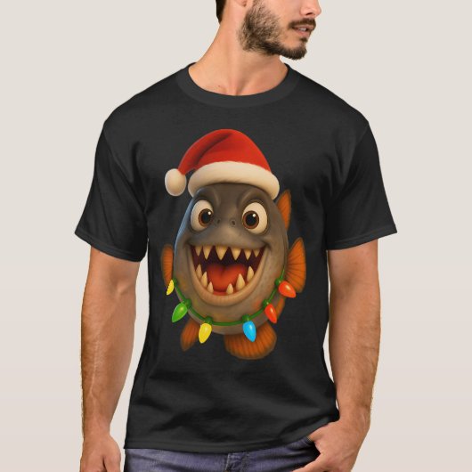 T-shirt Piranha de Noël (Devant)