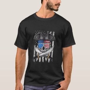 T-shirt Pirate 4 juillet American Flag USA Amérique Funny