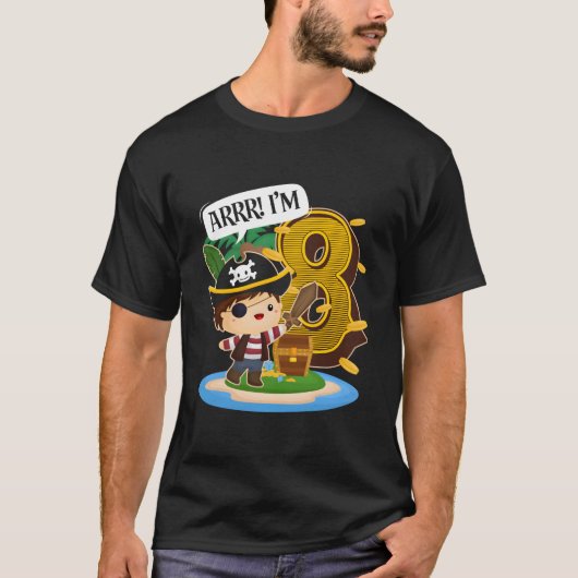 T-shirt Pirate 8Th Py 8 Arrr I'M 8 (Devant)