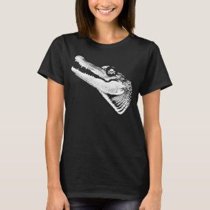 T-shirt Pirate Alligator With Eye Patch Skull