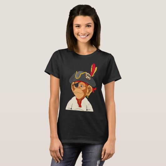 T-shirt Pirate Ape Nft thème Capitaine singe (Devant entier)