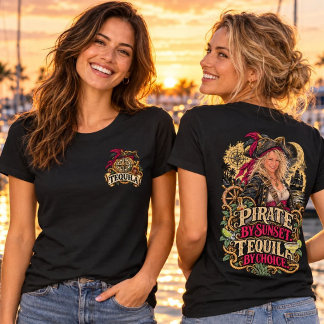 T-shirt Pirate au coucher du soleil, Tequila au choix Pira