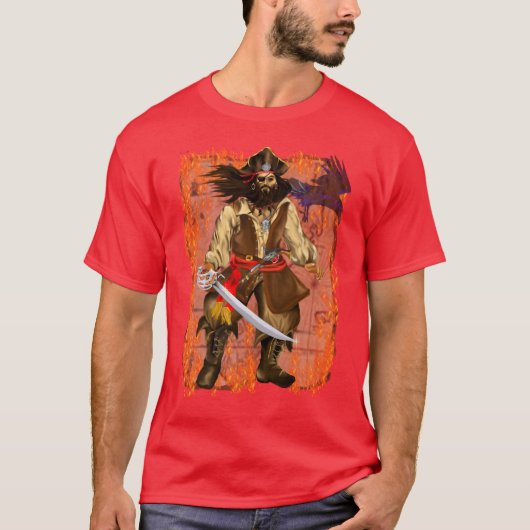 T-shirt *Pirate-Big et mauvais avec la carte (Devant)