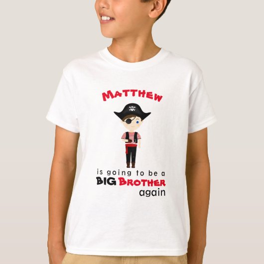 T-shirt Pirate Boy Big Brother encore (Devant)