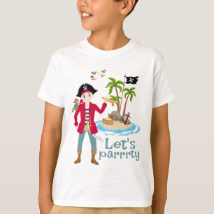 T-shirt Pirate Boy Treasure Map Amusants Anniversaire Fête