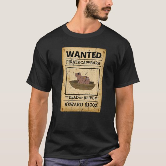 T-shirt Pirate Capybara Poster Recherché Capybara Pour Enf (Devant)