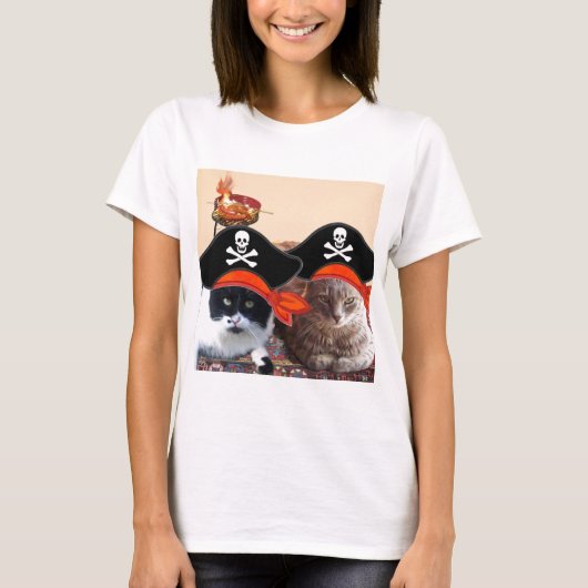 T-shirt PIRATE CATS, Parlez comme un jour de pirates (Devant)