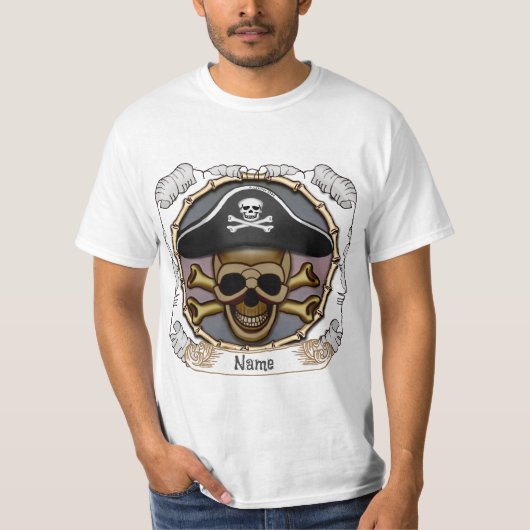T-shirt Pirate Crâne et Os (Devant)