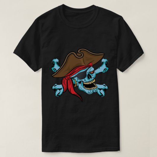 T-shirt Pirate crâne et os croisés (Design devant)
