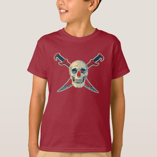 T-shirt Pirate (Crâne) - Les pattes de base des enfants Co (Devant)