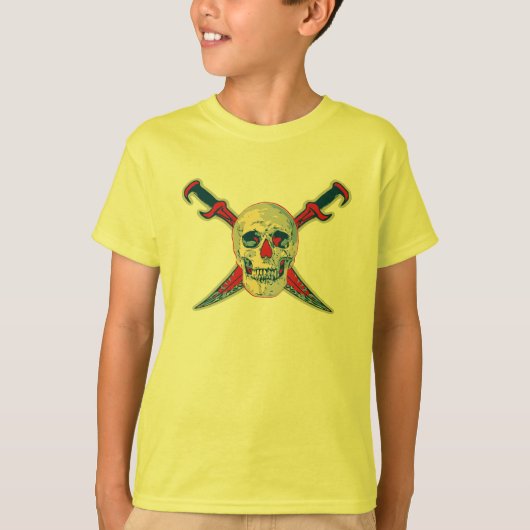 T-shirt Pirate (Crâne) - Les pattes de base des enfants Co (Devant)