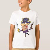 T-shirt Pirate de dessin animé avec épée et pistolet (Devant)