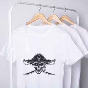 T-shirt Pirate de Jolly roger crâne et os croisés