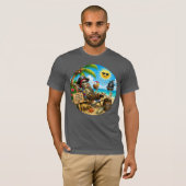 T-shirt Pirate de Plage Drôle (Devant entier)