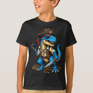 T-shirt Pirate dinosaur t rex boys girls kids funny