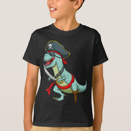 T-shirt Pirate Dinosaure T Rex Funny Tyrannosaurus Hallowe (Devant)