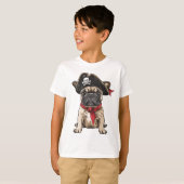 T-shirt Pirate French Buldog Skull Crossbones (Devant entier)