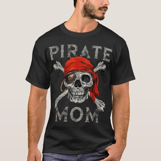 T-shirt Pirate Maman Jolly roger Crossbones Halloween Crân (Devant)
