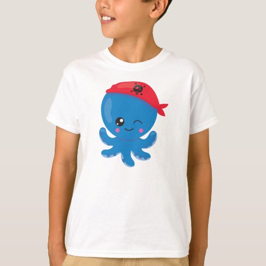 T-shirt Pirate Octopus, Pipe mignonne, Petite Octopus (Devant)