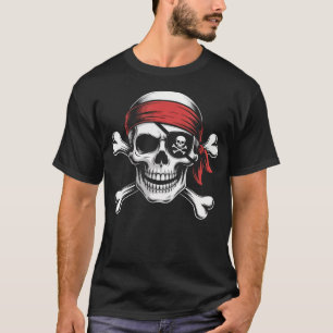 T-shirt Pirate paresseux bandeau à crâne Halloween Costume