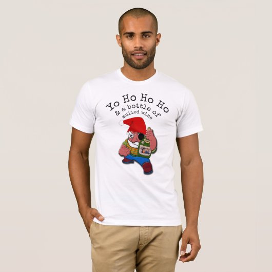T-shirt Pirate Père Noël Funny Vin Multiculé Noël (Devant entier)