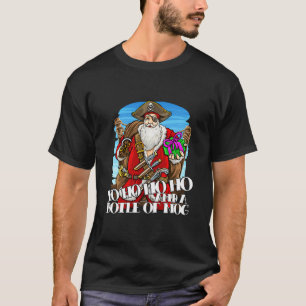 T-shirt Pirate Père Noël Yo Ho Ho Bouteille De Eggnog Hook